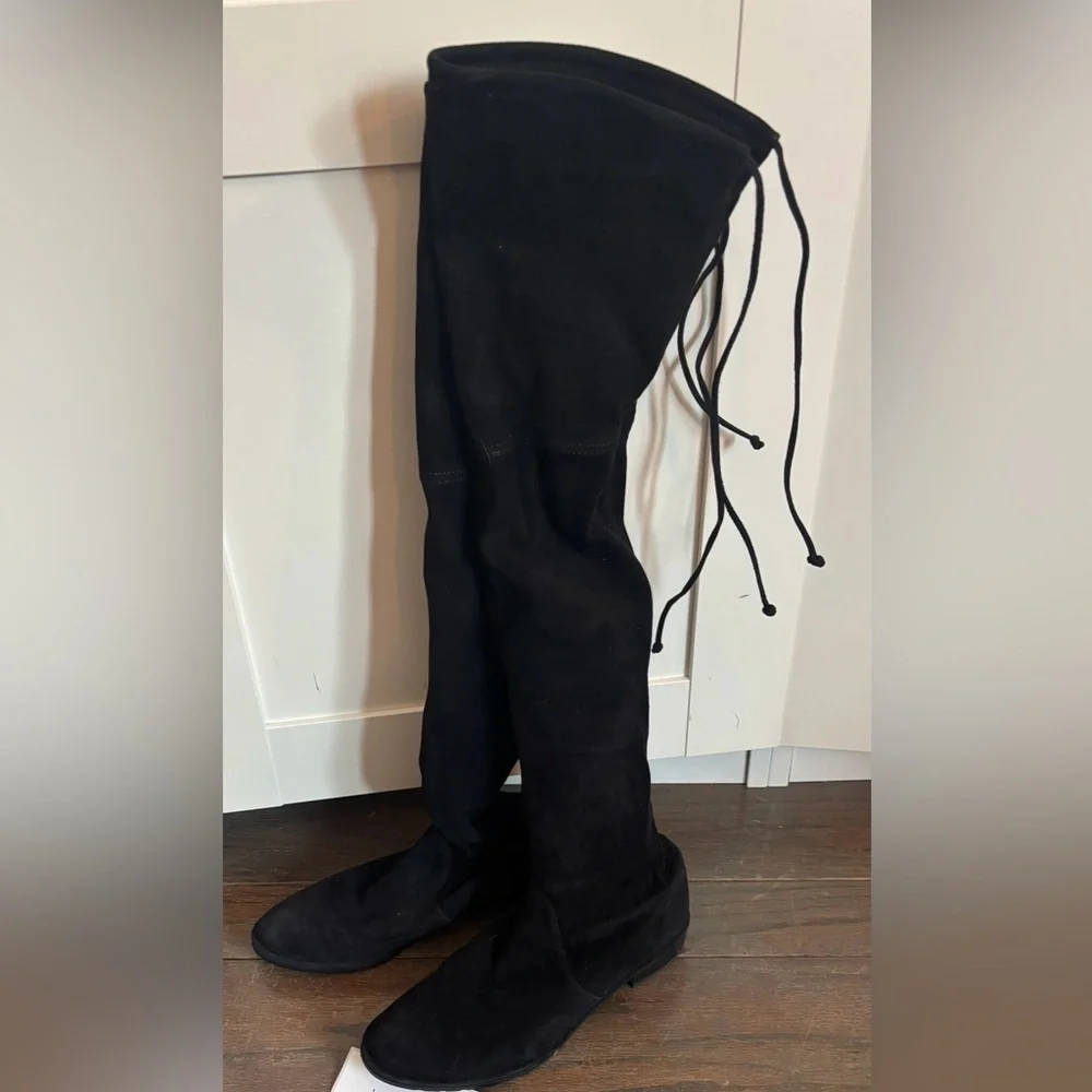 Stuart Weitzman Lowland Suede Black Over-the-Knee Women's Boots Size 7.5